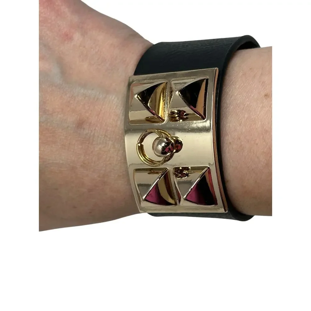 Fashion Jewelry black & Gold Ring Accent Bracelet - Picture 2 of 8